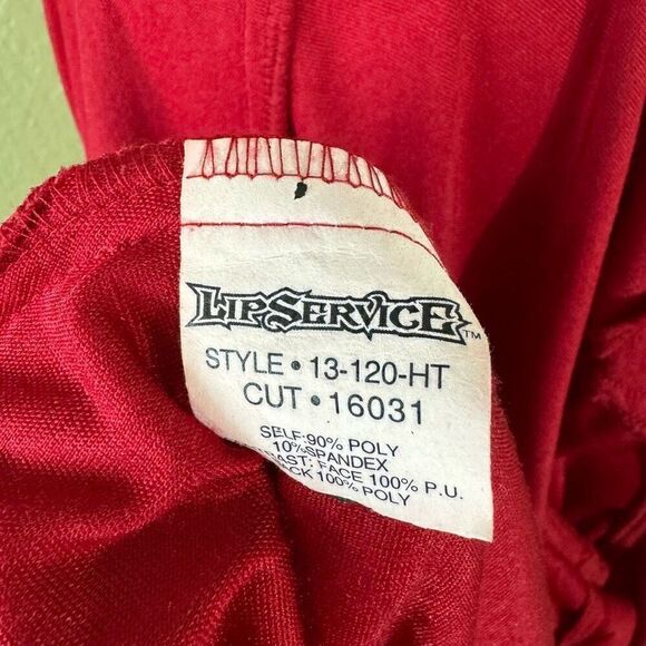 Y2K Lip Service Womens 2X Bell Sleeve Corset Front Gothic Top Red Velvet Vampire - Picture 6 of 8